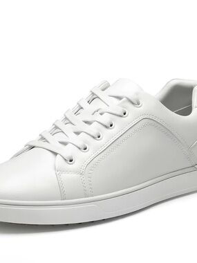 Men's Premium White Leather Low-Top Sneakers